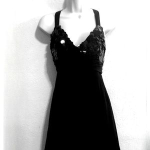 Arden B XS Black Silk Cocktail Dress